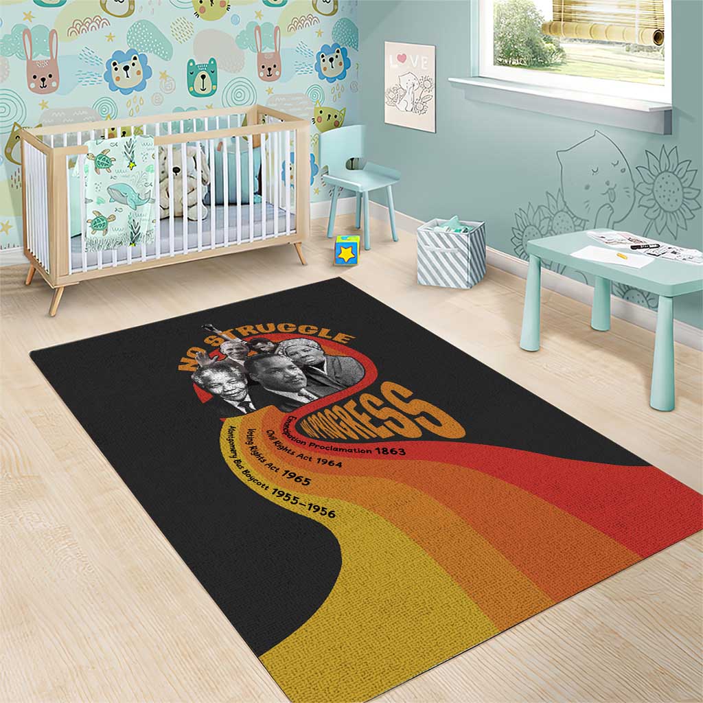 Civil Rights Leaders African American Area Rug No Struggle No Progress