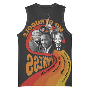 Civil Rights Leaders African American Basketball Jersey No Struggle No Progress - African Pride