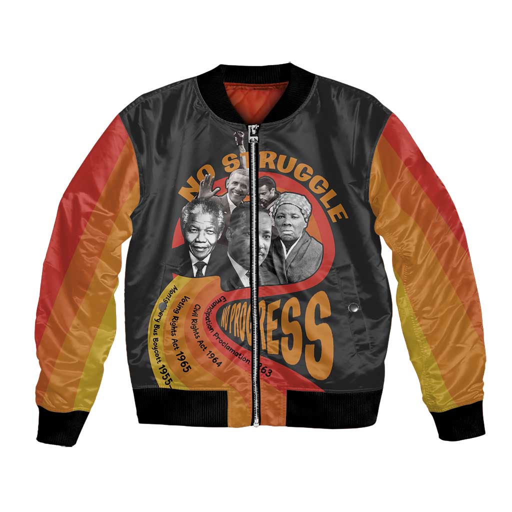 Civil Rights Leaders African American Bomber Jacket No Struggle No Progress
