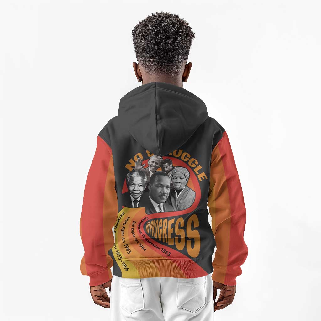Civil Rights Leaders African American Kid Hoodie No Struggle No Progress