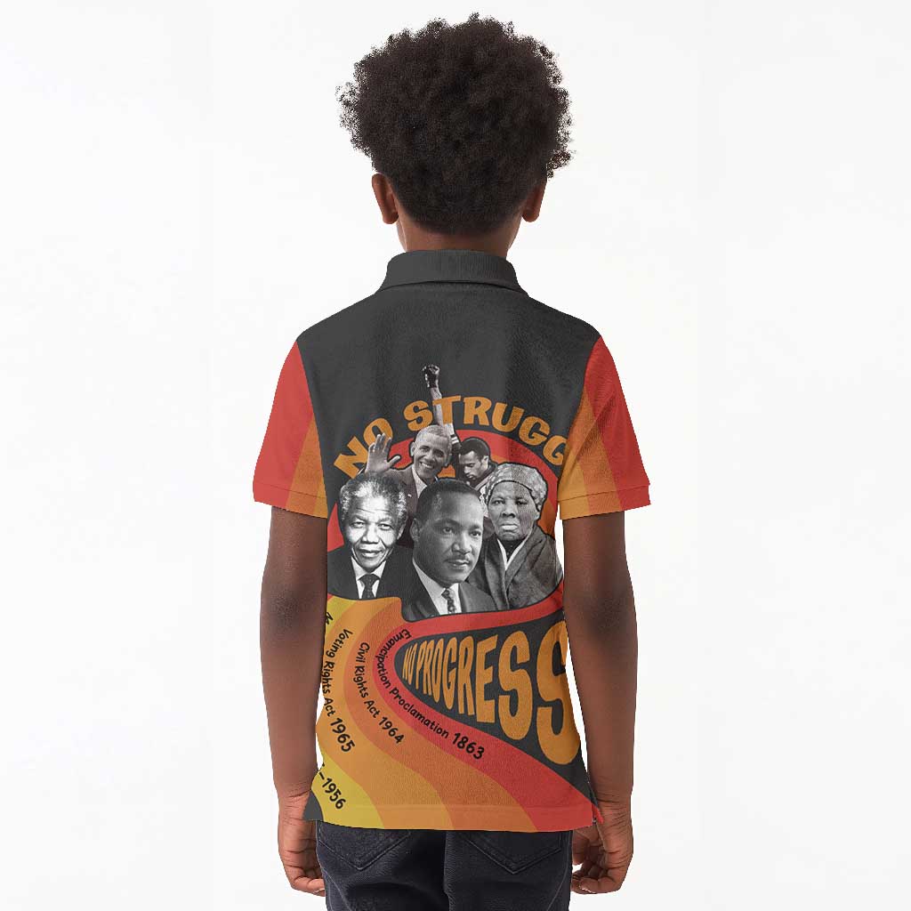 Civil Rights Leaders African American Kid Polo Shirt No Struggle No Progress
