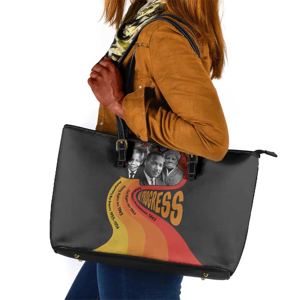 Civil Rights Leaders African American Leather Tote Bag No Struggle No Progress