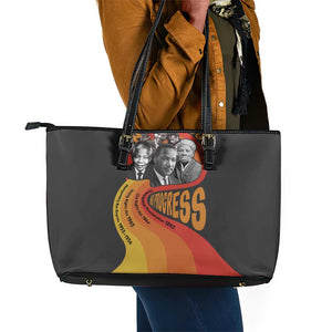 Civil Rights Leaders African American Leather Tote Bag No Struggle No Progress