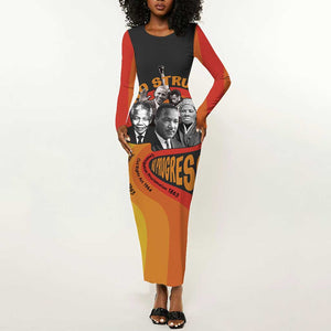 Civil Rights Leaders African American Long Sleeve Bodycon Dress No Struggle No Progress DT03