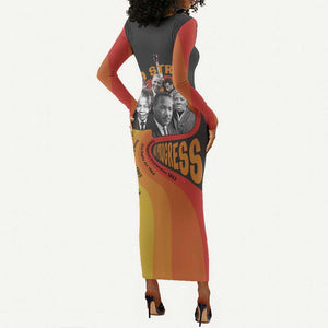 Civil Rights Leaders African American Long Sleeve Bodycon Dress No Struggle No Progress DT03