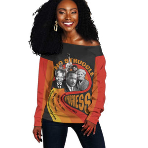 Civil Rights Leaders African American Off Shoulder Sweater No Struggle No Progress