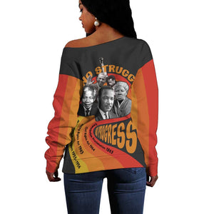 Civil Rights Leaders African American Off Shoulder Sweater No Struggle No Progress