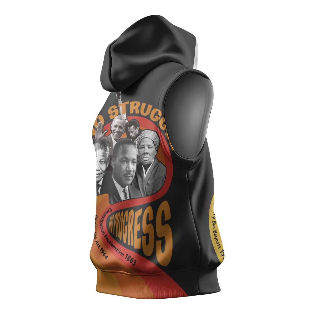 Civil Rights Leaders African American Sleeveless Hoodie No Struggle No Progress - African Pride