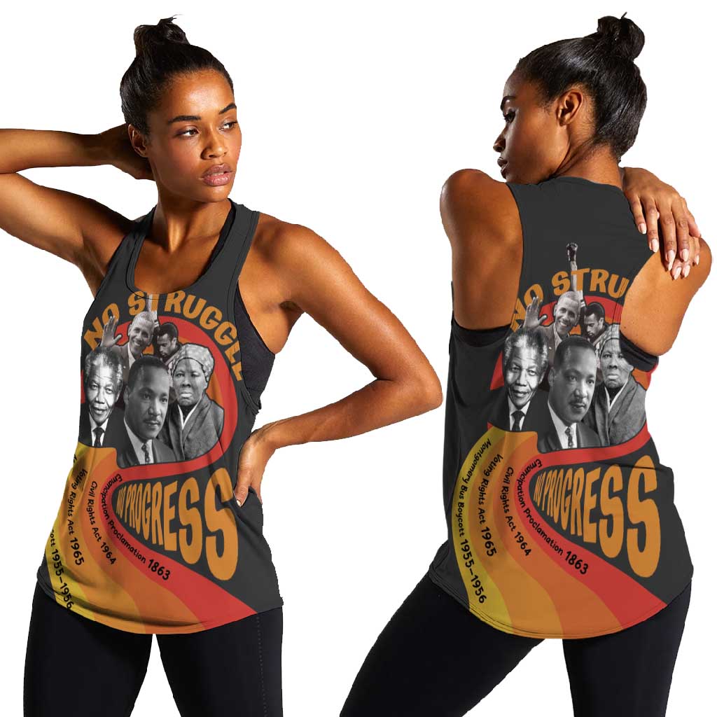 Civil Rights Leaders African American Women Racerback Tank No Struggle No Progress