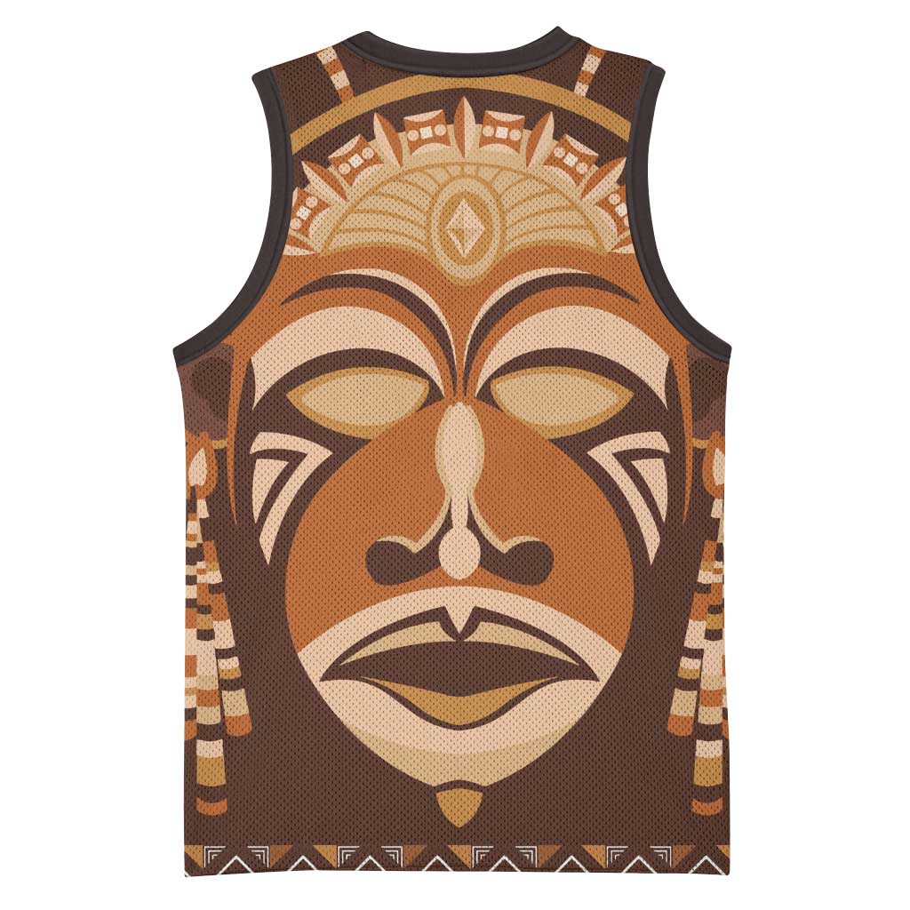 African Mask Printed Mudcloth Basketball Jersey Afro Bogolan - African Pride