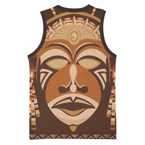 African Mask Printed Mudcloth Basketball Jersey Afro Bogolan - African Pride