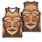 African Mask Printed Mudcloth Basketball Jersey Afro Bogolan - African Pride