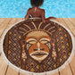African Mask Printed Mudcloth Beach Blanket Afro Bogolan
