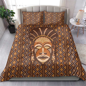 African Mask Printed Mudcloth Bedding Set Afro Bogolan