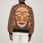 African Mask Printed Mudcloth Bomber Jacket Afro Bogolan