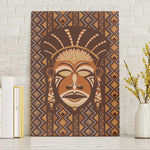 African Mask Printed Mudcloth Canvas Wall Art Afro Bogolan