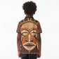 African Mask Printed Mudcloth Kid Polo Shirt Afro Bogolan