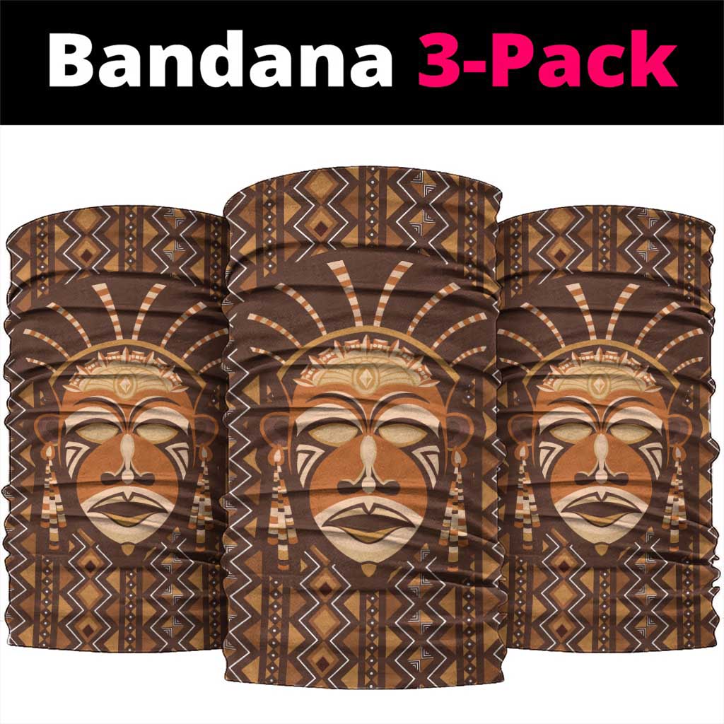 African Mask Printed Mudcloth Neck Gaiter Afro Bogolan DT03