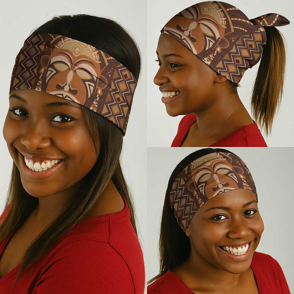 African Mask Printed Mudcloth Neck Gaiter Afro Bogolan DT03