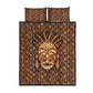 African Mask Printed Mudcloth Quilt Bed Set Afro Bogolan