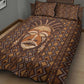 African Mask Printed Mudcloth Quilt Bed Set Afro Bogolan