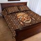 African Mask Printed Mudcloth Quilt Bed Set Afro Bogolan