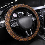 African Mask Printed Mudcloth Steering Wheel Cover Afro Bogolan