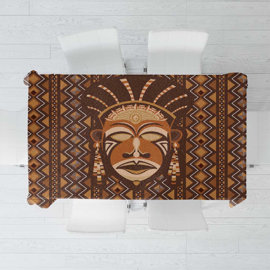 African Mask Printed Mudcloth Tablecloth Afro Bogolan by AfricanPride