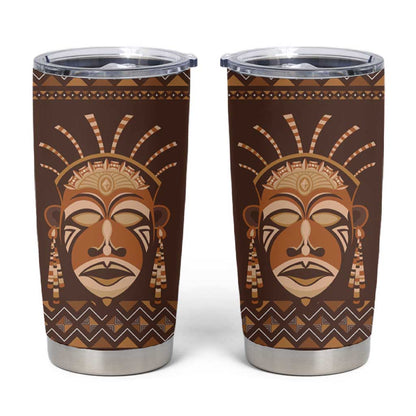 African Mask Printed Mudcloth Tumbler Cup Afro Bogolan