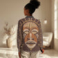 African Mask Printed Mudcloth Women Casual Shirt Afro Bogolan DT03