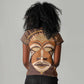 African Mask Printed Mudcloth Women V-Neck T-Shirt Afro Bogolan