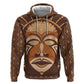 African Mask Printed Mudcloth Zip Hoodie Afro Bogolan