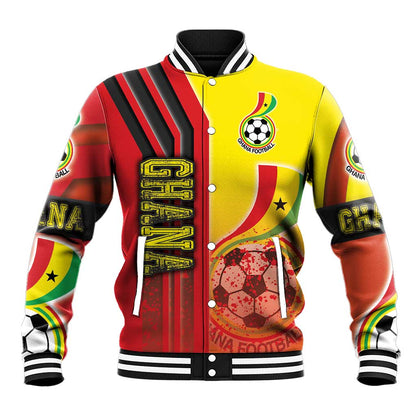 Ghana Soccer Baseball Jacket Black Stars Football - Road To Champion
