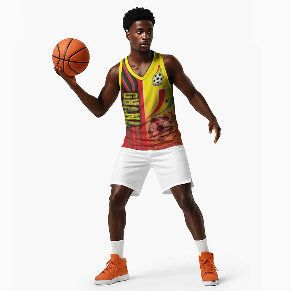 Ghana Soccer Basketball Jersey Black Stars Football - Road To Champion - African Pride