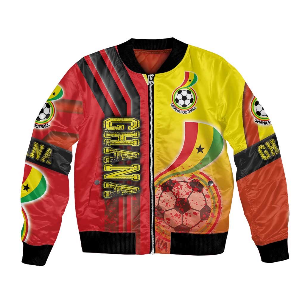 Ghana Soccer Bomber Jacket Black Stars Football - Road To Champion
