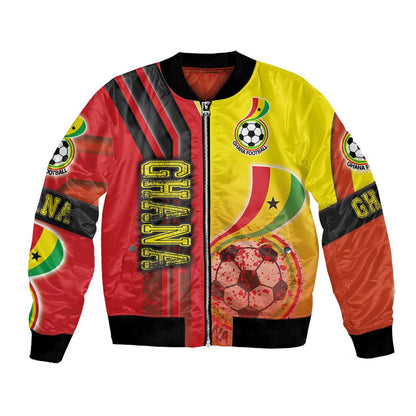 Ghana Soccer Bomber Jacket Black Stars Football - Road To Champion