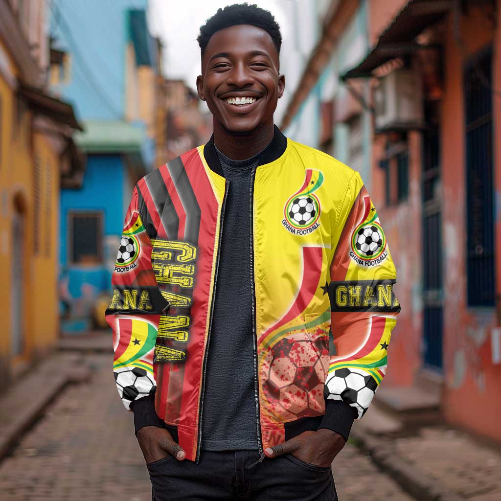 Ghana Soccer Bomber Jacket Black Stars Football - Road To Champion