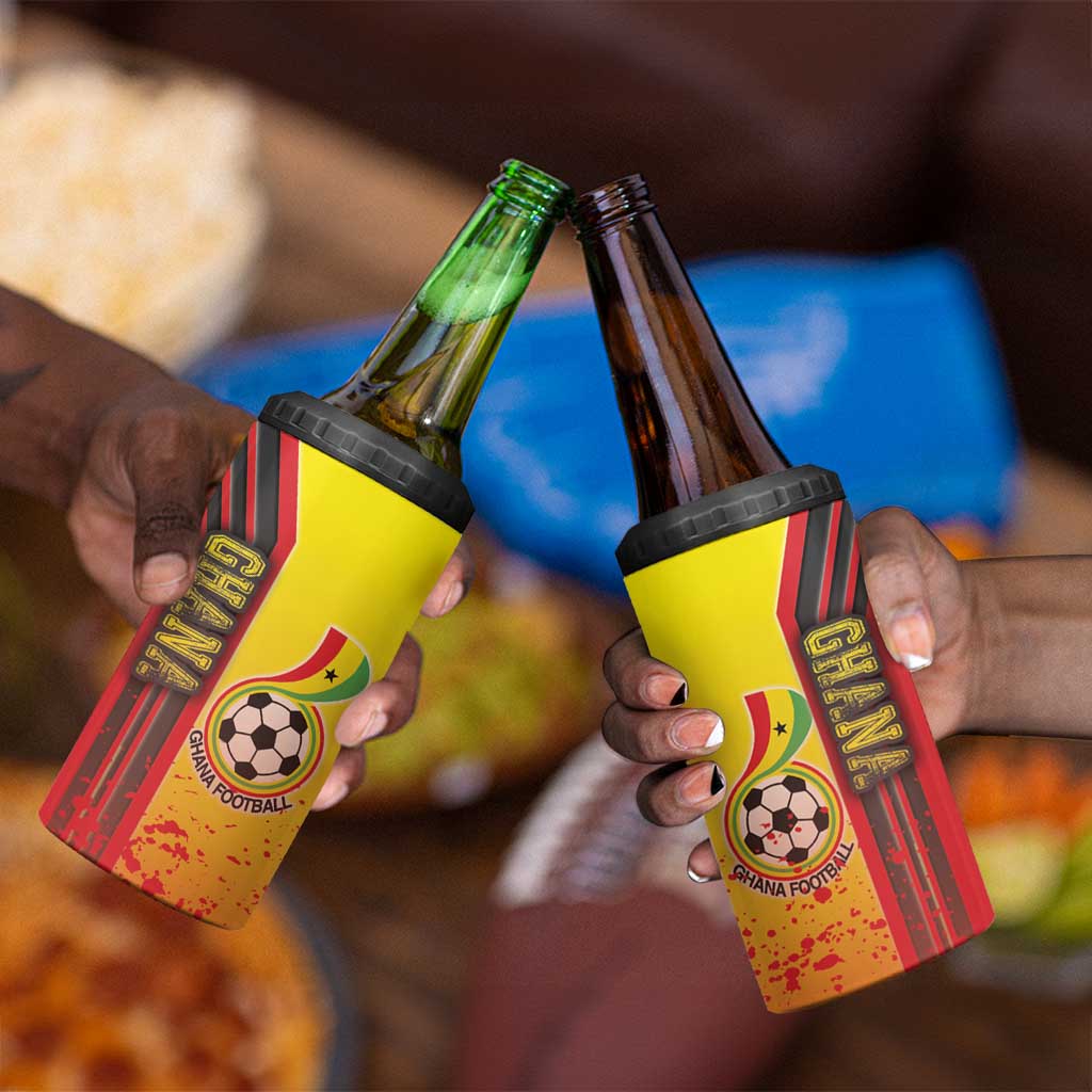 Ghana Soccer 4 in 1 Can Cooler Tumbler Black Stars Football - Road To Champion