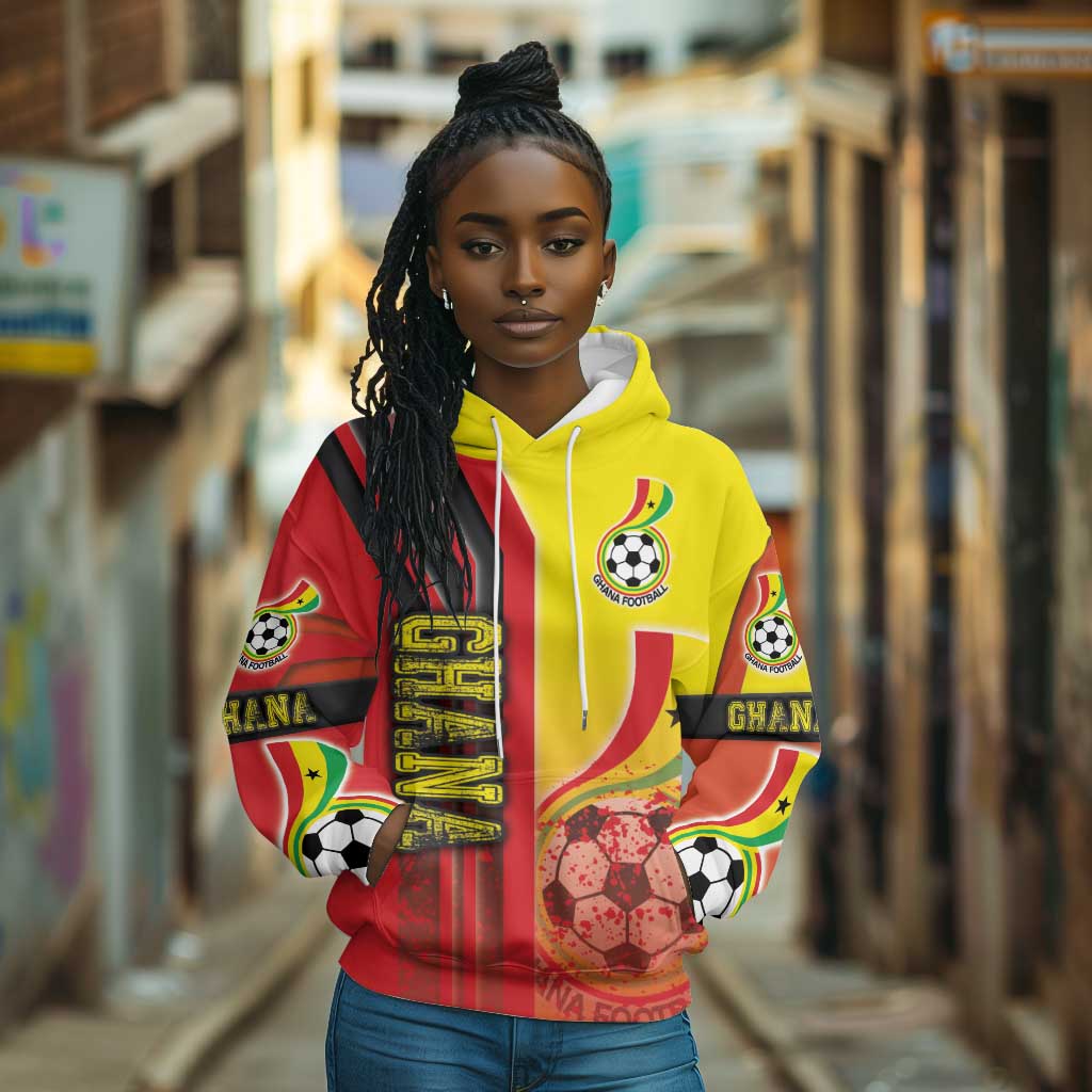 Ghana Soccer Hoodie Black Stars Football - Road To Champion