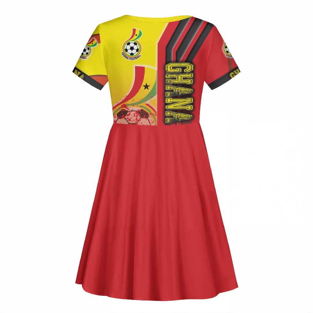 Ghana Soccer Kid Short Sleeve Dress Black Stars Football - Road To Champion