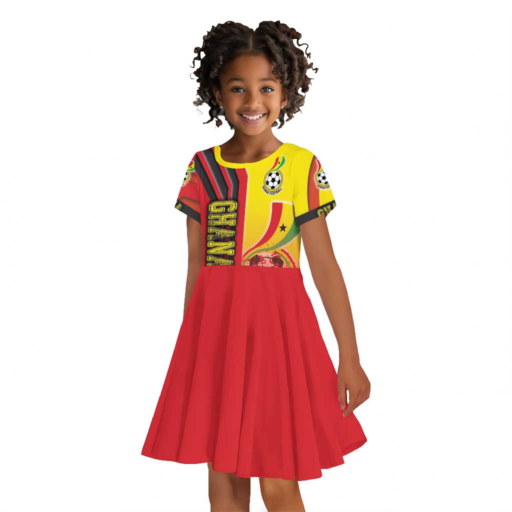 Ghana Soccer Kid Short Sleeve Dress Black Stars Football - Road To Champion