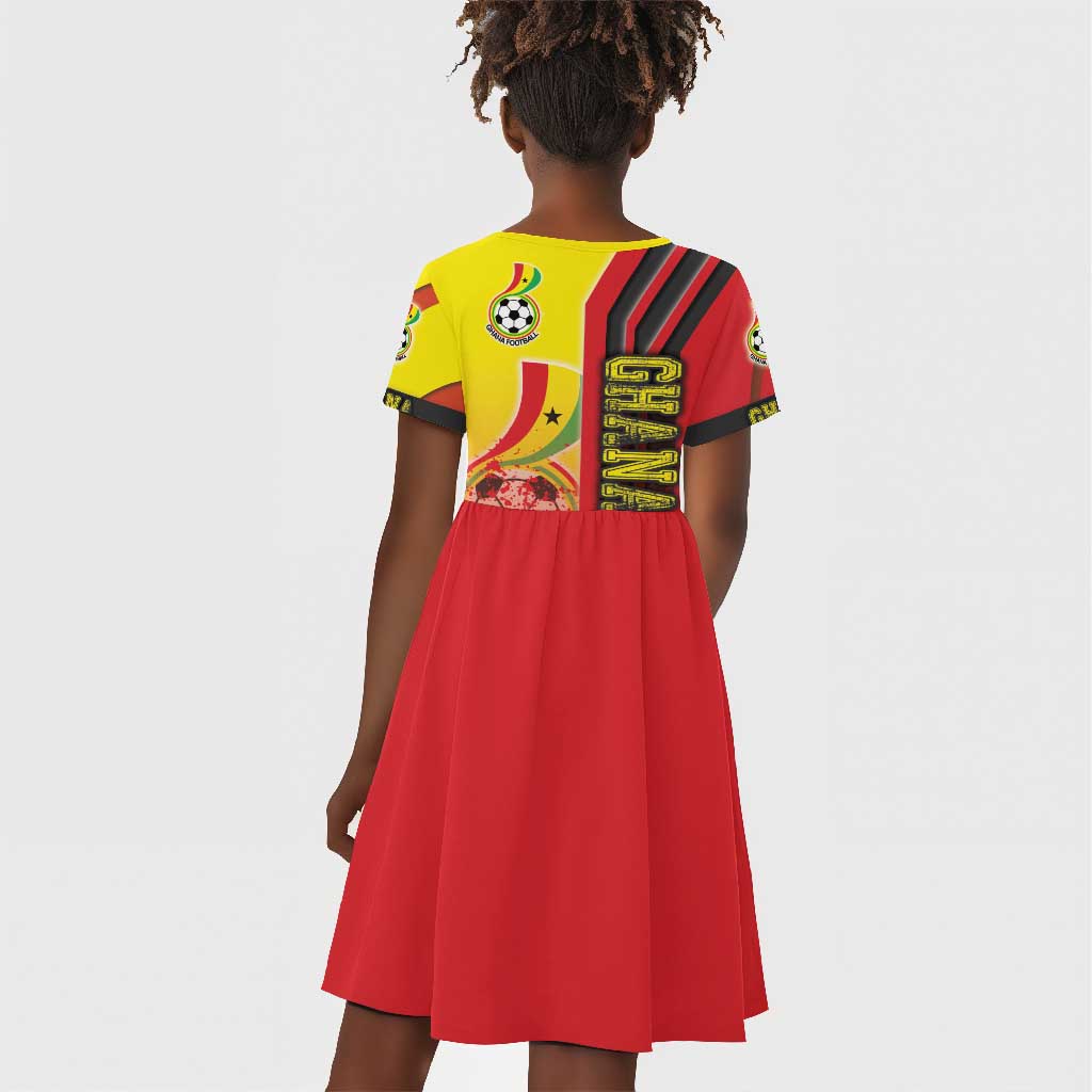 Ghana Soccer Kid Short Sleeve Dress Black Stars Football - Road To Champion