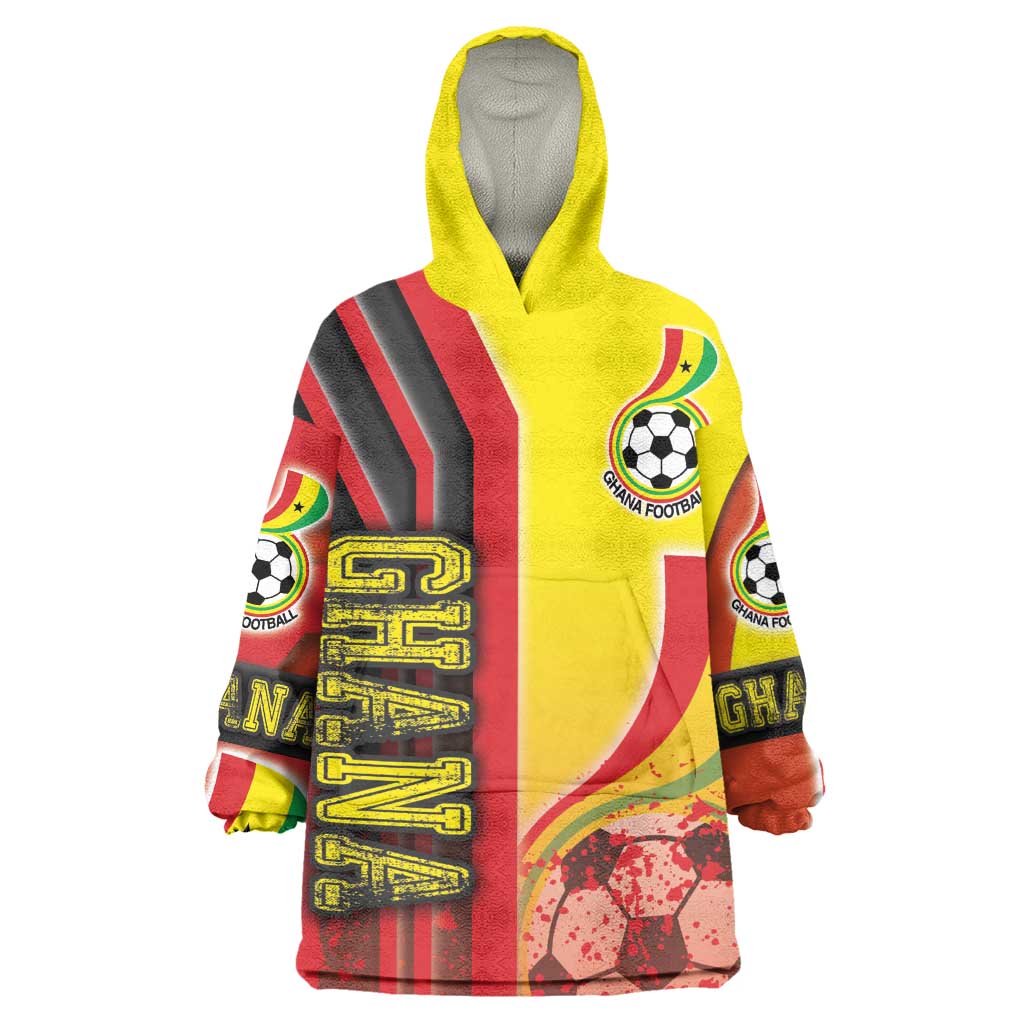 Ghana Soccer Kid Wearable Blanket Hoodie Black Stars Football - Road To Champion