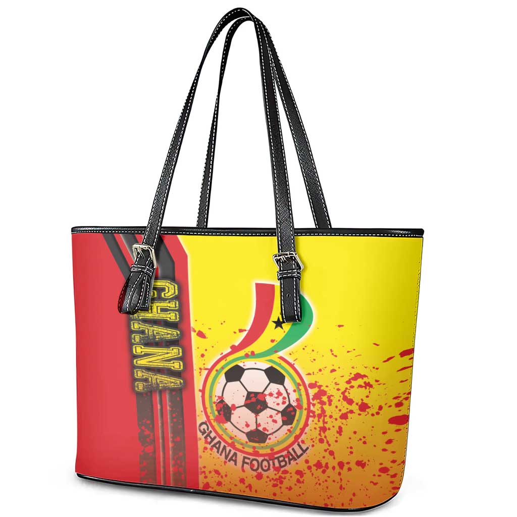 Ghana Soccer Leather Tote Bag Black Stars Football - Road To Champion