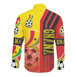 Ghana Soccer Long Sleeve Button Shirt Black Stars Football - Road To Champion