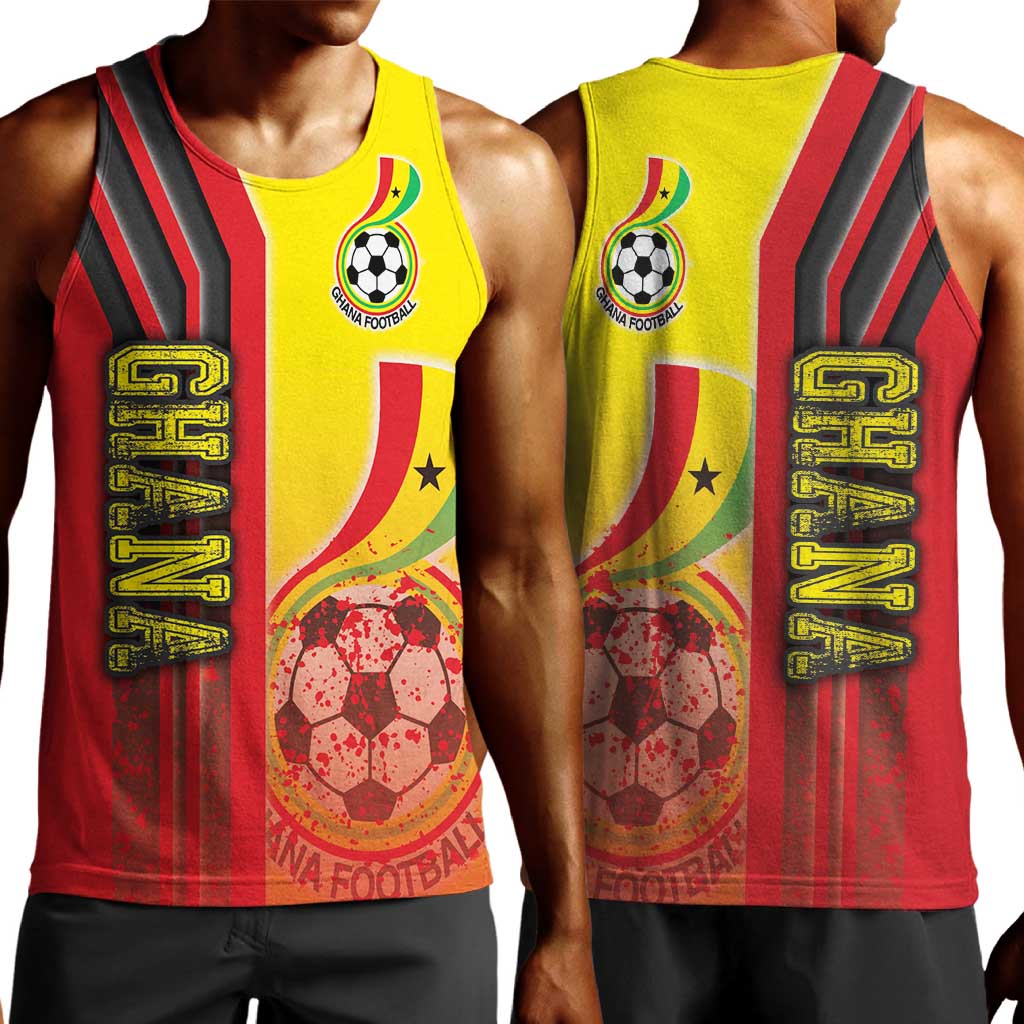 Ghana Soccer Men Tank Top Black Stars Football - Road To Champion