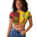Ghana Soccer Raglan Cropped T shirt Black Stars Football - Road To Champion