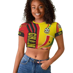 Ghana Soccer Raglan Cropped T shirt Black Stars Football - Road To Champion