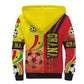 Ghana Soccer Sherpa Hoodie Black Stars Football - Road To Champion
