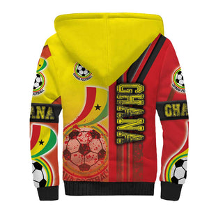 Ghana Soccer Sherpa Hoodie Black Stars Football - Road To Champion